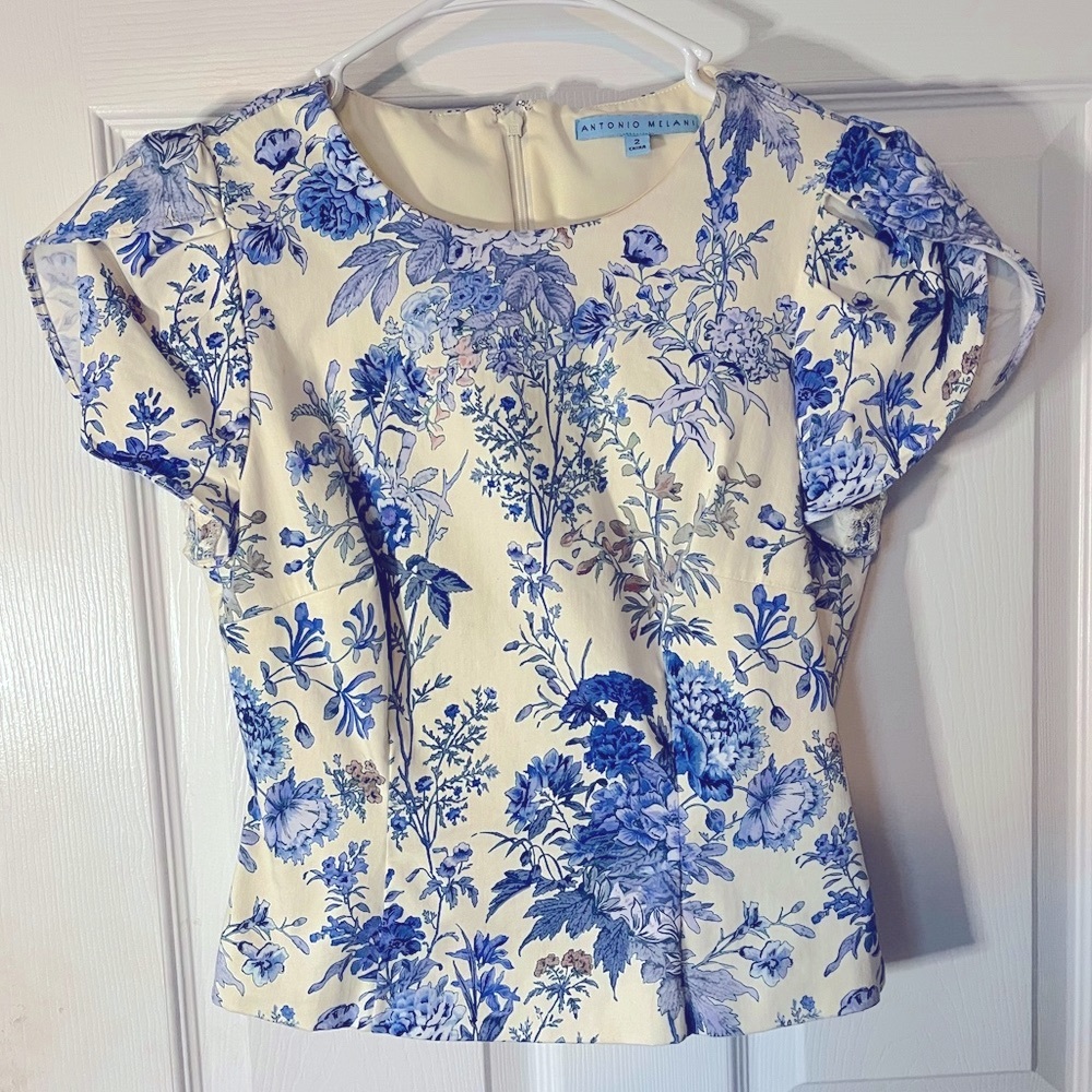 Antonio Melani Blue Floral Top